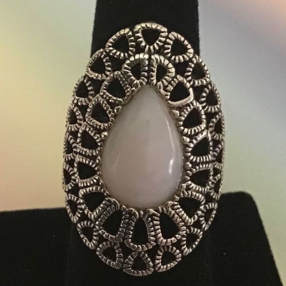 Barse‎ Sterling Silver Pink Opal Ring Size 6